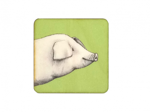 Wooden magnet - pig
