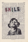 Preview: Banksy's SMILE - Druck auf antiquarischer Buchseite