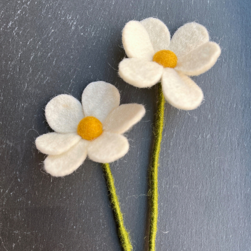 felt flower simple white