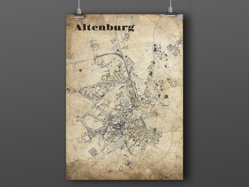 Stadtplan Altenburg im Vintage-Style