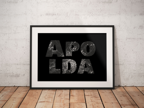 Apolda - Map In Black - City Poster