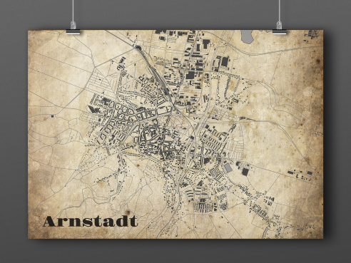 City map of Arnstadt in Vintage Style