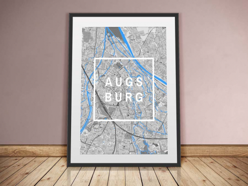 Augsburg - Framed City - Stadtplan