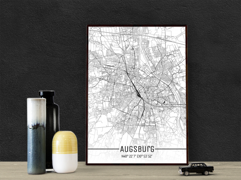 City Map of Augsburg - Just a Map