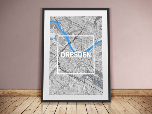 Dresden - Framed City - Stadtplan