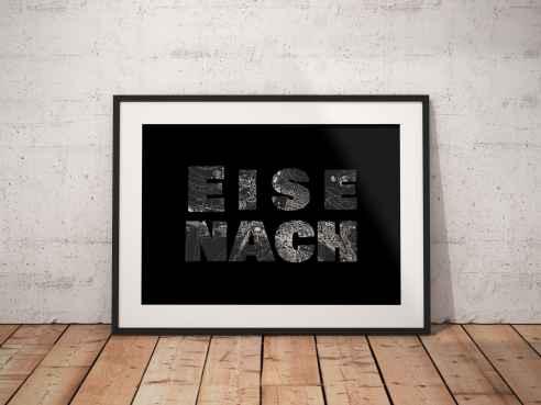 Eisenach - Map In Black - City Poster