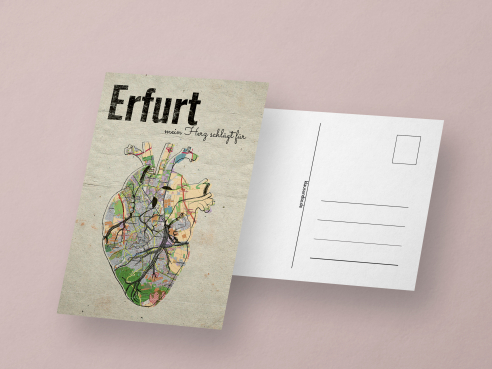 Postkarte - Erfurt meine Lieblingsstadt