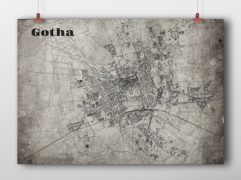 Stadtplan Gotha im Old School - Style