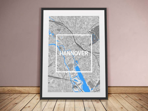 Hannover - Framed City - Stadtplan