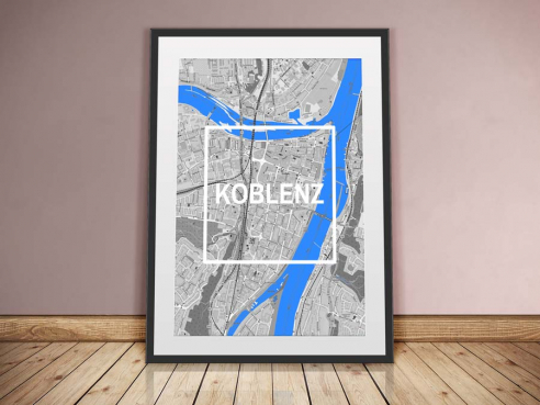 Koblenz - Framed City - City Map