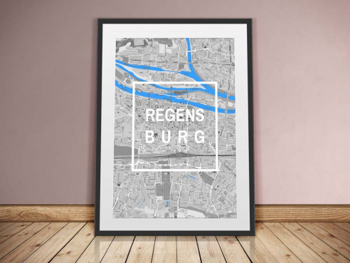Regensburg - Framed City - City Map