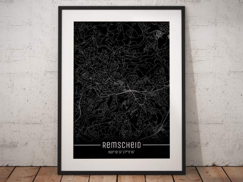 City map of Remscheid - Just a Black Map