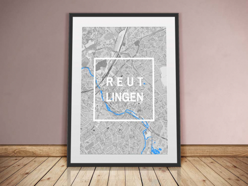 Reutlingen - Framed City - City Map
