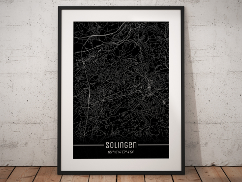 City map of Solingen - Just a Black Map