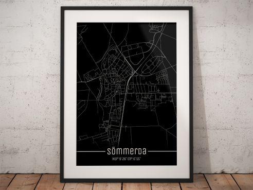 City map of Sömmerda - Just a Black Map