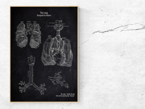 The Lung No. 2 - Patent-Style - Anatomie Poster