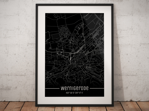 City map of Wernigerode - Just a Black Map