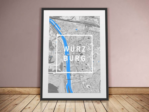Würzburg - Framed City - Stadtplan