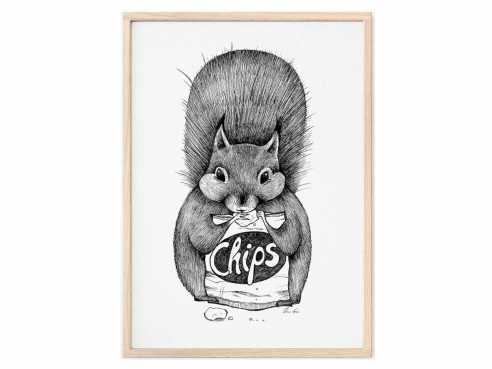 Kunstdruck Chipseichhörnchen