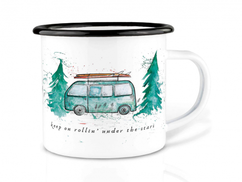 Enamel Camping Bus