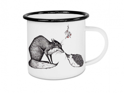 Enamel cup - Fox & Hedgehog
