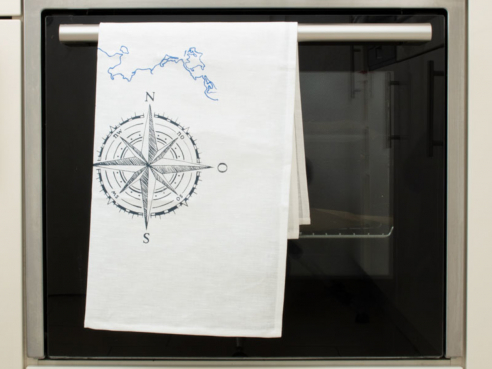 Tea towel compass