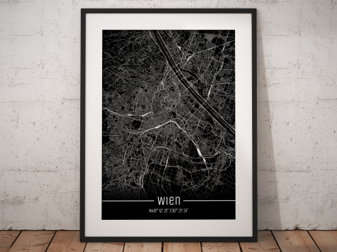 City map of Vienna - Just a Black Map - Kopie