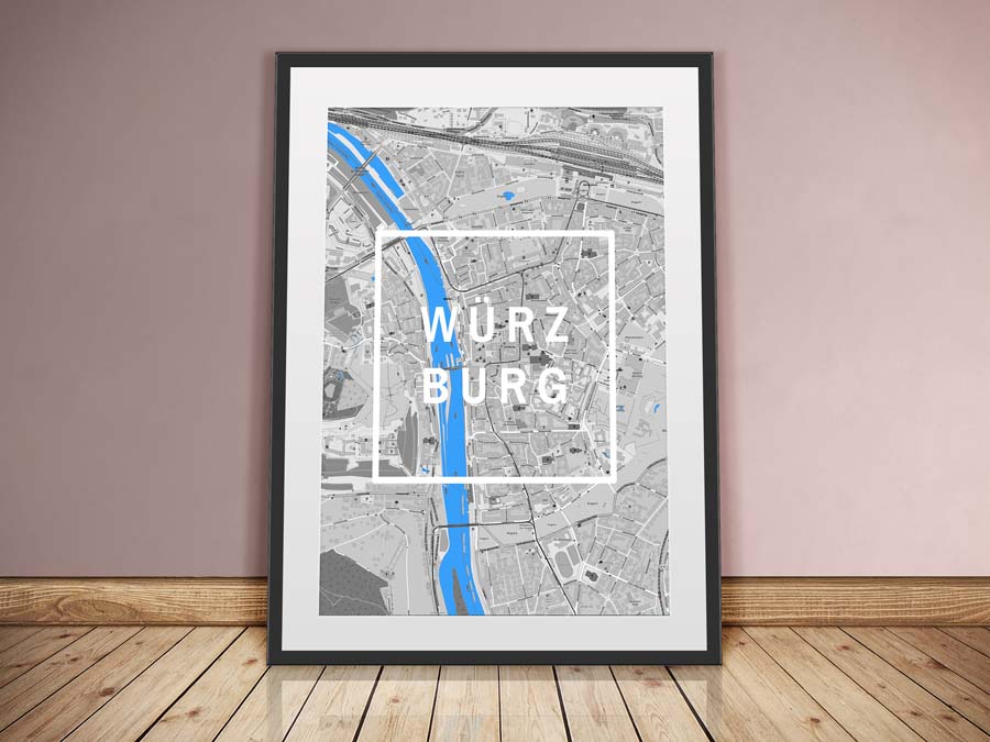 KlausUndSo - Würzburg - Framed City - Stadtplan