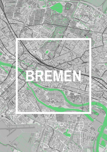 Bremen - Framed City - City Map