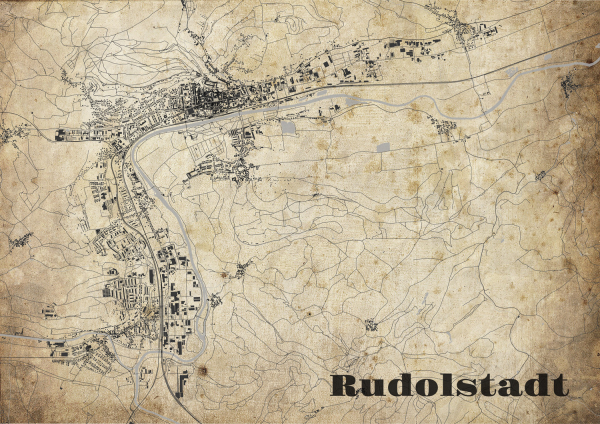 KlausUndSo - Stadtplan Rudolstadt im Vintage-Style