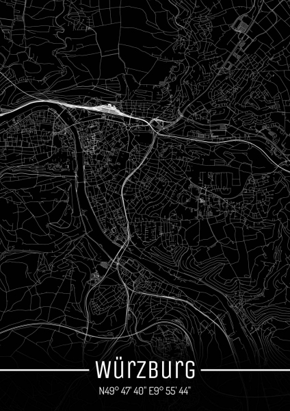 KlausUndSo - Stadtplan Würzburg - Just a Black Map