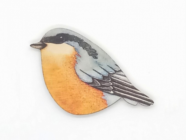 wooden magnet - nuthatch