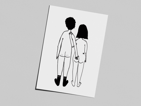 Postkarte naked couple back