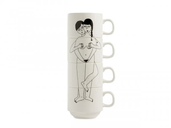 set of cups faces everywhere
